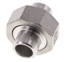 Union Straight Connector 17.2mm Weld End Stainless Steel Flat Seal PTFE 16bar (224.8psi)