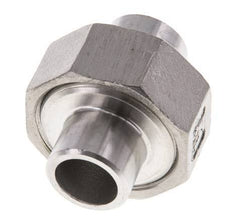 Union Straight Connector 17.2mm Weld End Stainless Steel Flat Seal PTFE 16bar (224.8psi)