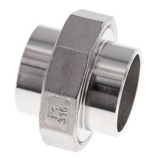 Union Straight Connector 48.3mm Weld End Stainless Steel Flat Seal PTFE 16bar (224.8psi)