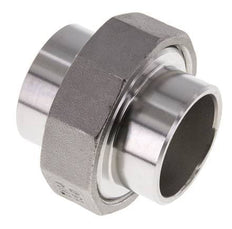 Union Straight Connector 42.4mm Weld End Stainless Steel Flat Seal PTFE 16bar (224.8psi)