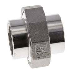 Union Straight Connector 42.4mm Weld End Stainless Steel Flat Seal PTFE 16bar (224.8psi)
