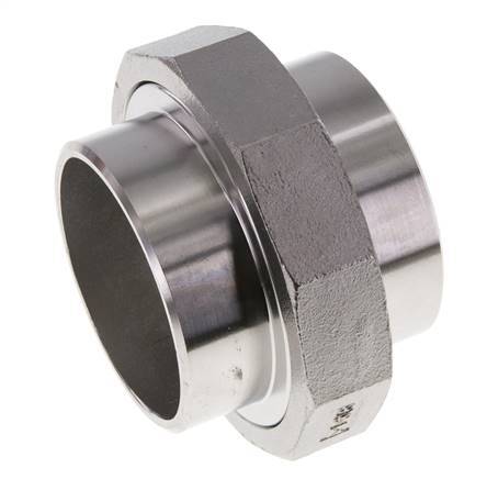 Union Straight Connector 76.1mm Weld End Stainless Steel Flat Seal PTFE 16bar (224.8psi)
