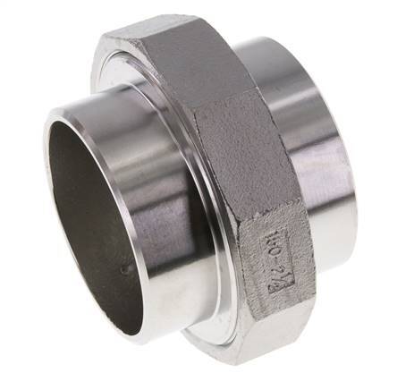 Union Straight Connector 76.1mm Weld End Stainless Steel Flat Seal PTFE 16bar (224.8psi)