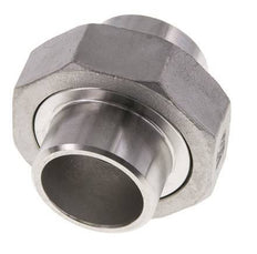 Union Straight Connector 33.7mm Weld End Stainless Steel Flat Seal PTFE 16bar (224.8psi)