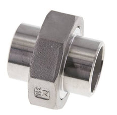 Union Straight Connector 33.7mm Weld End Stainless Steel Flat Seal PTFE 16bar (224.8psi)