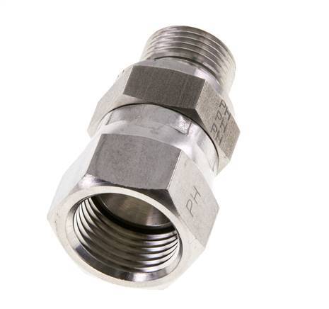JIC Reducing Nipple UNF 3/4''-16 Female x G3/8'' Male Adjustable Stainless Steel 275bar (3863.75psi)