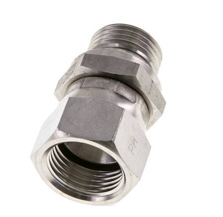 JIC Reducing Nipple UNF 7/8''-14 Female x G1/2'' Male Adjustable Stainless Steel 210bar (2950.5psi)