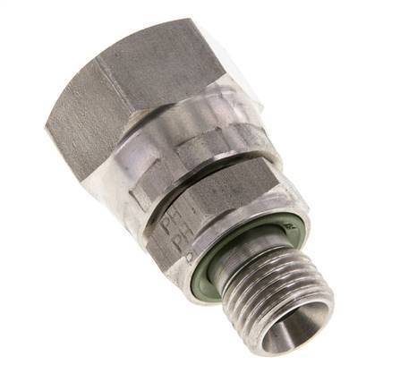 JIC Reducing Nipple UNF 3/4''-16 Female x G1/4'' Male Adjustable Stainless Steel 275bar (3863.75psi)