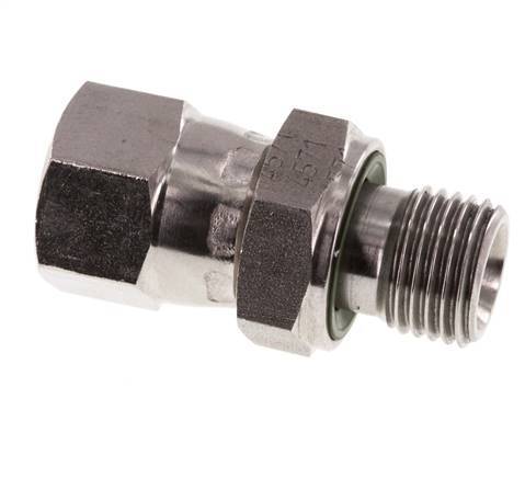 JIC Reducing Nipple UNF 1/2''-20 Female x G1/4'' Male Adjustable Stainless Steel 275bar (3863.75psi)