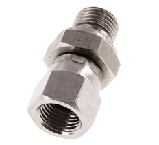 JIC Reducing Nipple UNF 1/2''-20 Female x G1/4'' Male Adjustable Stainless Steel 275bar (3863.75psi)