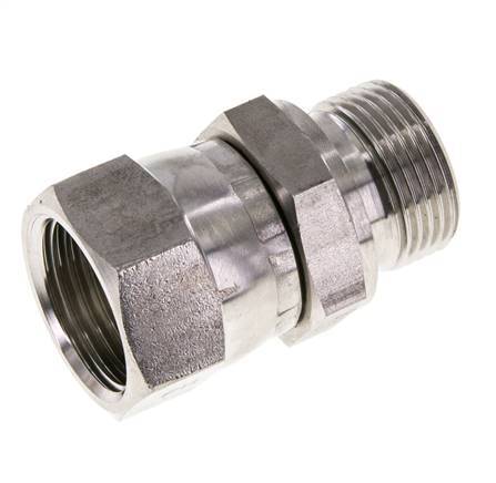 JIC Reducing Nipple UN 1-1/16''-12 Female x G3/4'' Male Adjustable Stainless Steel 210bar (2950.5psi)
