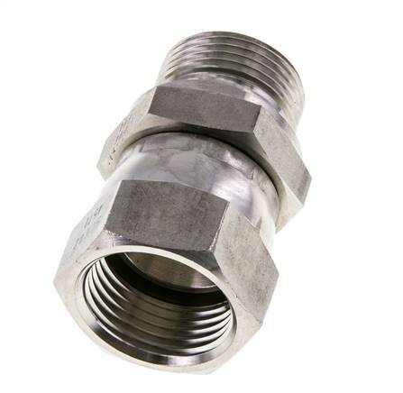 JIC Reducing Nipple UN 1-1/16''-12 Female x G3/4'' Male Adjustable Stainless Steel 210bar (2950.5psi)