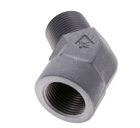 45deg Angled Fitting 1'' NPT Male x Female Steel 140bar (1967.0psi)