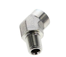 45deg Angled Fitting 1/4'' NPT Male x Female Steel 275bar (3863.75psi)