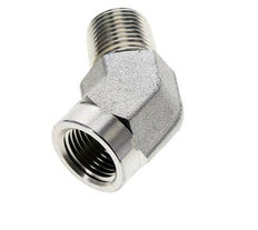 45deg Angled Fitting 1/2'' NPT Male x Female Steel 210bar (2950.5psi)