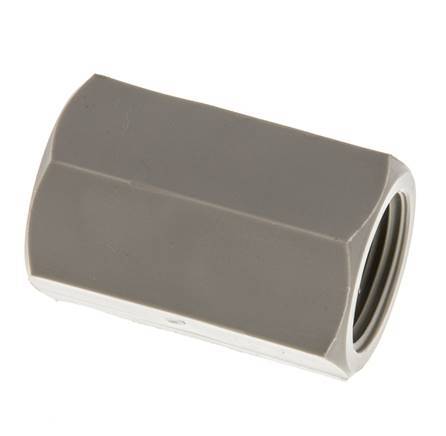 Socket G3/8'' Female Polypropylene (pp) 10bar (140.5psi) FDA 22mm Hex