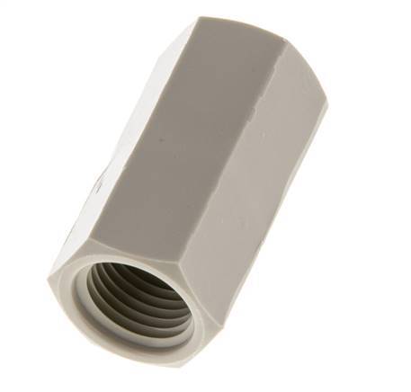 Socket G1/4'' Female Polypropylene (pp) 10bar (140.5psi) FDA 17mm Hex
