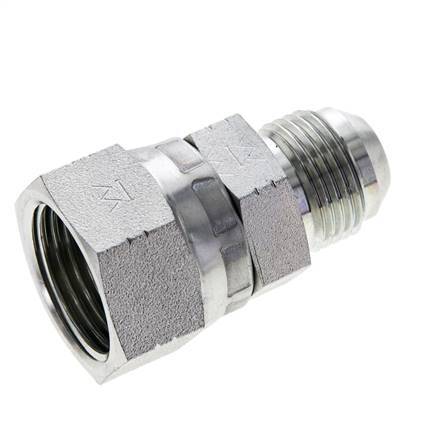 JIC Reducing Nipple UNF 7/8''-14 Male x UN 1-1/16''-12 Female Steel 210bar (2950.5psi)