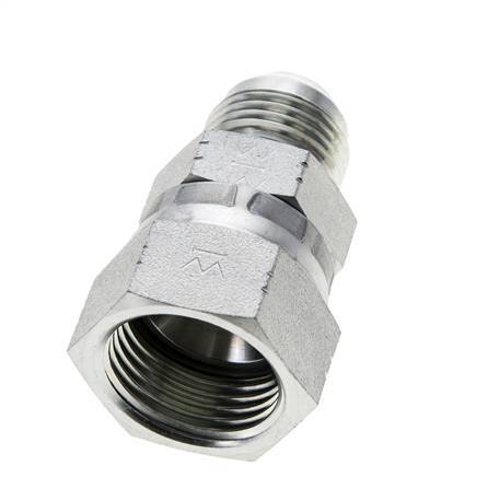 JIC Reducing Nipple UNF 7/8''-14 Male x UN 1-1/16''-12 Female Steel 210bar (2950.5psi)