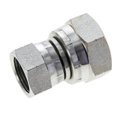 Reducing Straight Connector G3/4'' x G1'' Female High Pressure Steel 60° Cone 150bar (2107.5psi) Hydraulic