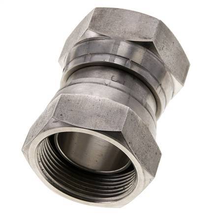 Reducing Straight Connector G1 1/2'' Female High Pressure Stainless Steel 60° Cone 125bar (1756.25psi) Hydraulic