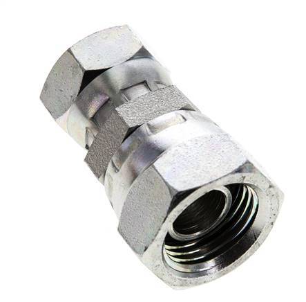 Reducing Straight Connector G3/8'' x G1/2'' Female High Pressure Steel 60° Cone 300bar (4215.0psi) Hydraulic