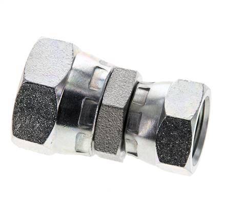 Reducing Straight Connector G3/8'' x G1/2'' Female High Pressure Steel 60° Cone 300bar (4215.0psi) Hydraulic