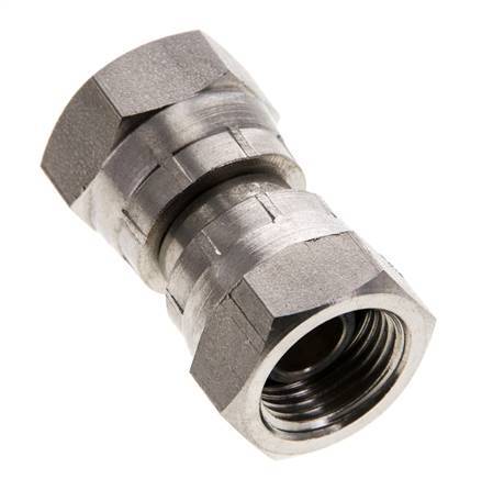 Reducing Straight Connector G3/8'' Female High Pressure Stainless Steel 60° Cone 425bar (5971.25psi) Hydraulic