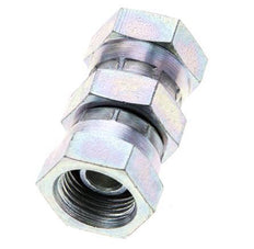 Reducing Straight Connector G3/8'' Female High Pressure Steel 60° Cone 425bar (5971.25psi) Hydraulic