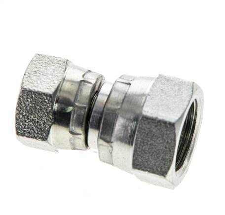 Reducing Straight Connector G1/4'' x G3/8'' Female High Pressure Steel 60° Cone 425bar (5971.25psi) Hydraulic
