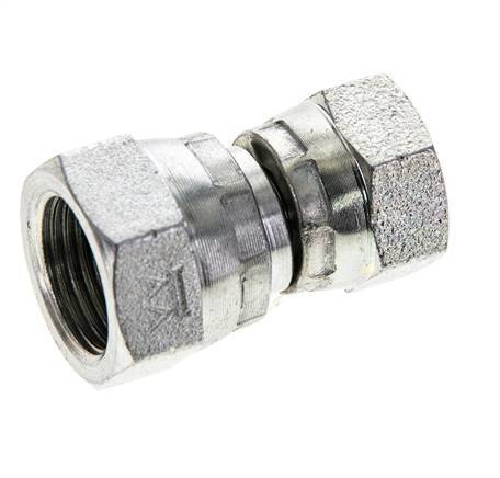 Reducing Straight Connector G1/4'' x G3/8'' Female High Pressure Steel 60° Cone 425bar (5971.25psi) Hydraulic