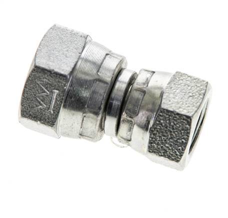 Reducing Straight Connector G1/4'' x G3/8'' Female High Pressure Steel 60° Cone 425bar (5971.25psi) Hydraulic