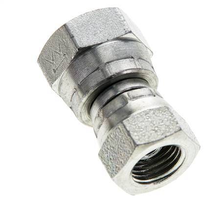 Reducing Straight Connector G1/4'' x G3/8'' Female High Pressure Steel 60° Cone 425bar (5971.25psi) Hydraulic