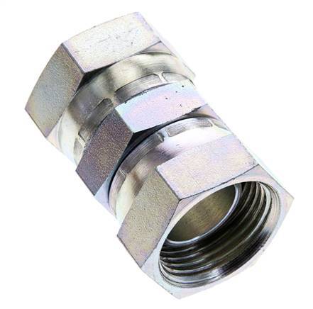 Reducing Straight Connector G1'' Female High Pressure Steel 60° Cone 150bar (2107.5psi) Hydraulic