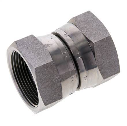 Reducing Straight Connector G1 1/2'' Female High Pressure Steel 60° Cone 125bar (1756.25psi) Hydraulic