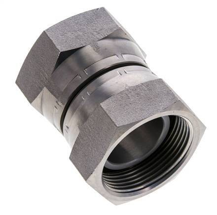 Reducing Straight Connector G1 1/2'' Female High Pressure Steel 60° Cone 125bar (1756.25psi) Hydraulic