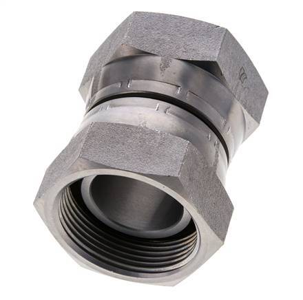 Reducing Straight Connector G1 1/2'' Female High Pressure Steel 60° Cone 125bar (1756.25psi) Hydraulic