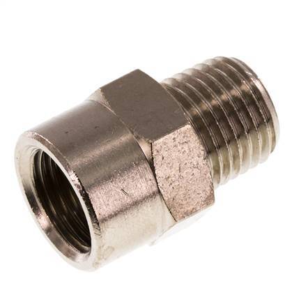 Threaded Extension 1/4'' R Male x Rp Female Nickel-plated Brass 16bar (224.8psi) [5 Pieces]