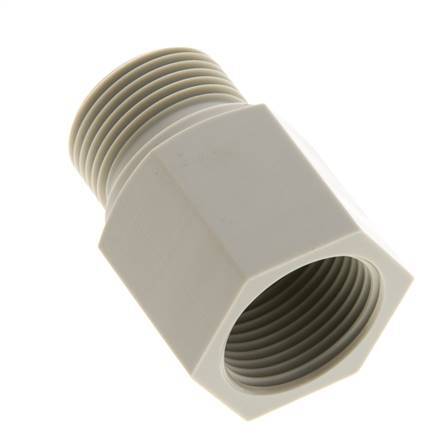 Threaded Extension G3/4'' Male x Female Polypropylene (pp) 10bar (140.5psi) FDA 32mm Hex