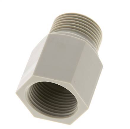 Threaded Extension G3/4'' Male x Female Polypropylene (pp) 10bar (140.5psi) FDA 32mm Hex