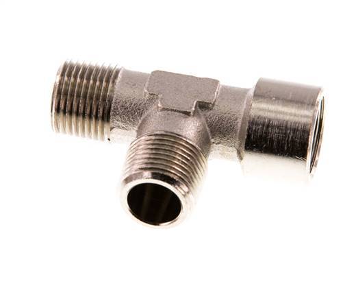 Tee Fitting Right Angle R3/8'' Male x G3/8'' Female Nickel-plated Brass 16bar (224.8psi) [2 Pieces]