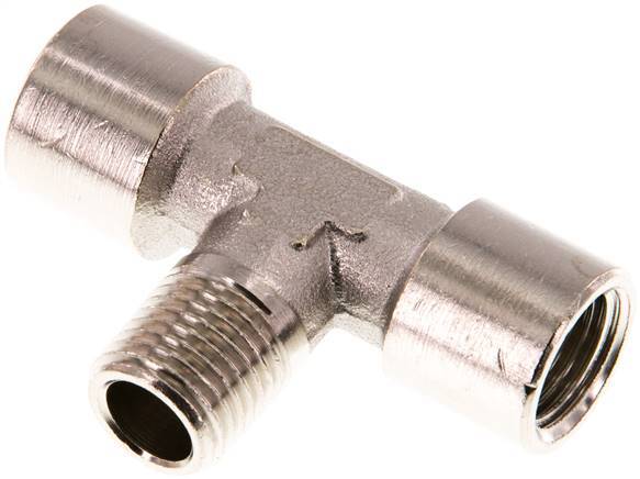 Tee Fitting G1/4'' Female x R1/4'' Male Nickel-plated Brass 16bar (224.8psi) [2 Pieces]