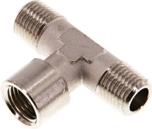 Tee Fitting R1/4'' Male x G1/4'' Female Nickel-plated Brass 16bar (224.8psi) [2 Pieces]