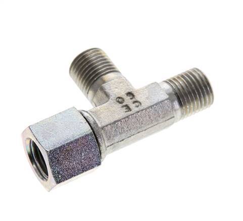 Tee Fitting G1/4'' Male x Female Steel Hydraulic 350bar (4917.5psi)