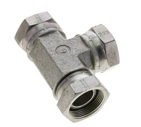 Tee Fitting G1 1/2'' Female Steel Hydraulic 125bar (1756.25psi)