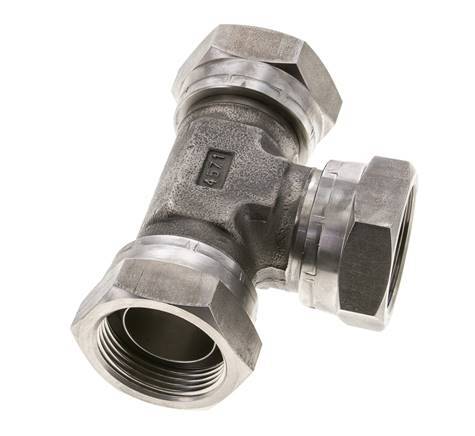 Tee Fitting G1 1/4'' Female Stainless steel Hydraulic 150bar (2107.5psi)