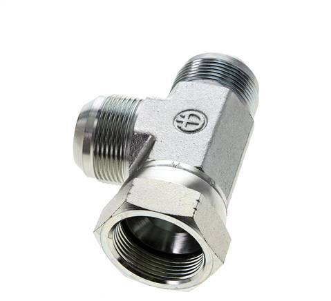JIC Tee Fitting UN 1-5/8''-12 Female x Male Steel 210bar (2950.5psi)