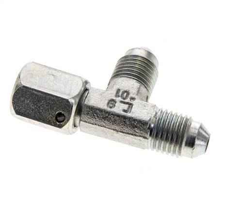 JIC Tee Fitting UNF 7/16''-20 Female x Male Steel 350bar (4917.5psi)