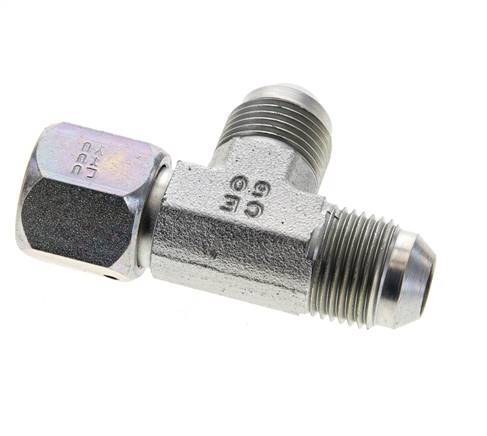 JIC Tee Fitting UNF 3/4''-16 Female x Male Steel 350bar (4917.5psi)