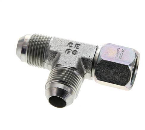 JIC Tee Fitting UNF 3/4''-16 Female x Male Steel 350bar (4917.5psi)